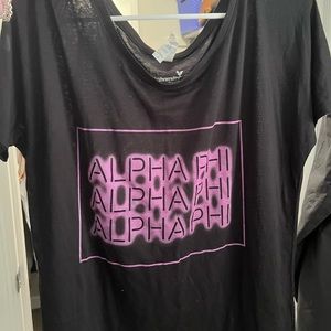 alpha phi off the shoulder tshirt